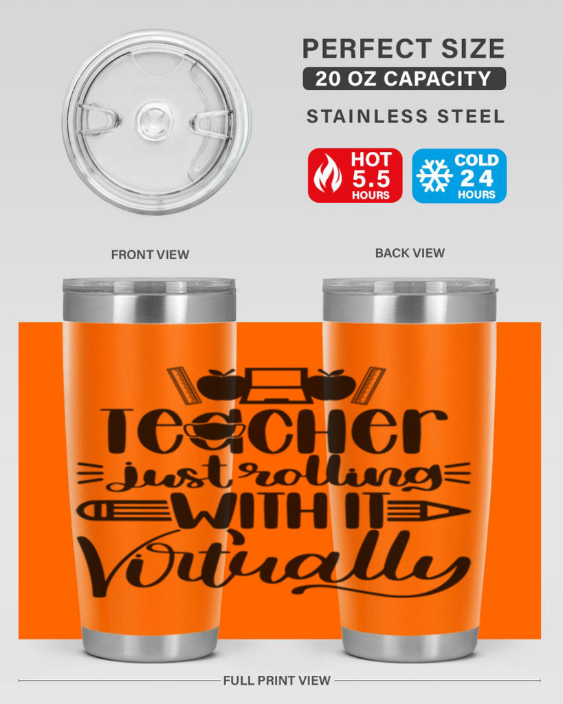 Teacher Just Rolling Style 53#- teacher- tumbler