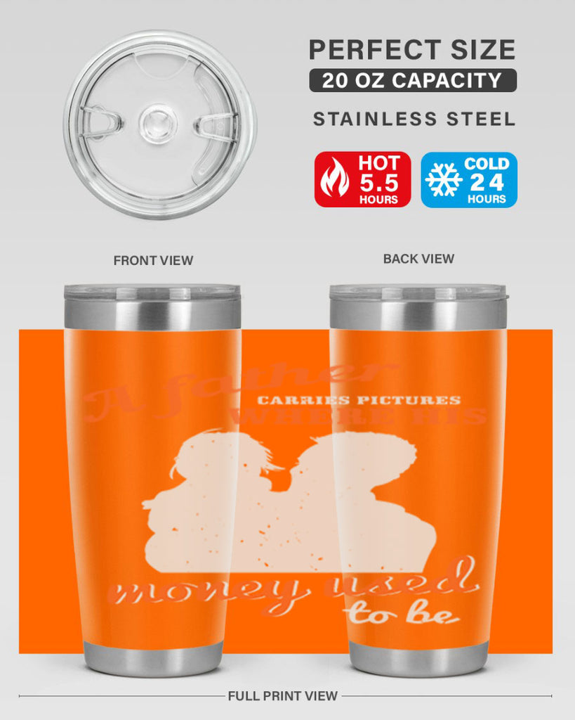 a father carries pictures 273#- fathers day- Tumbler