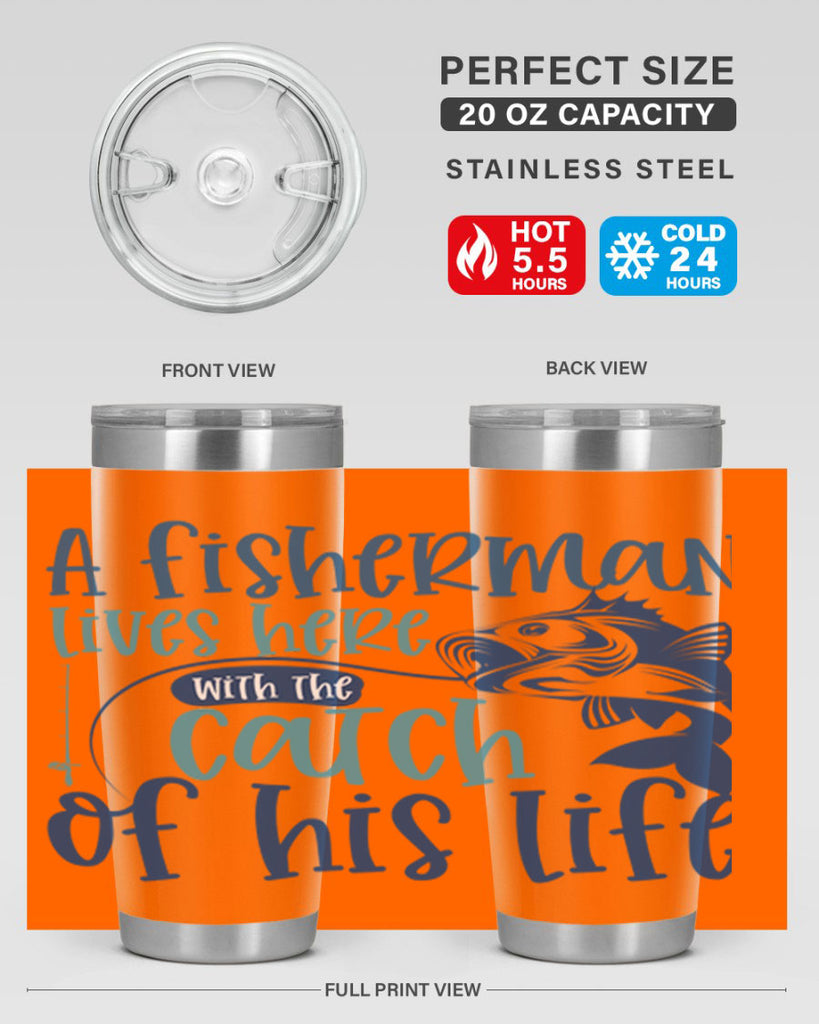 a fisherman lives here with the catch 228#- fishing- Tumbler