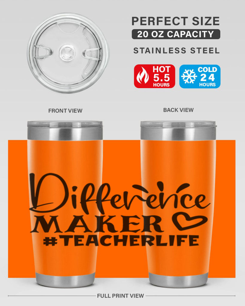difference maker teacherlife Style 185#- teacher- tumbler