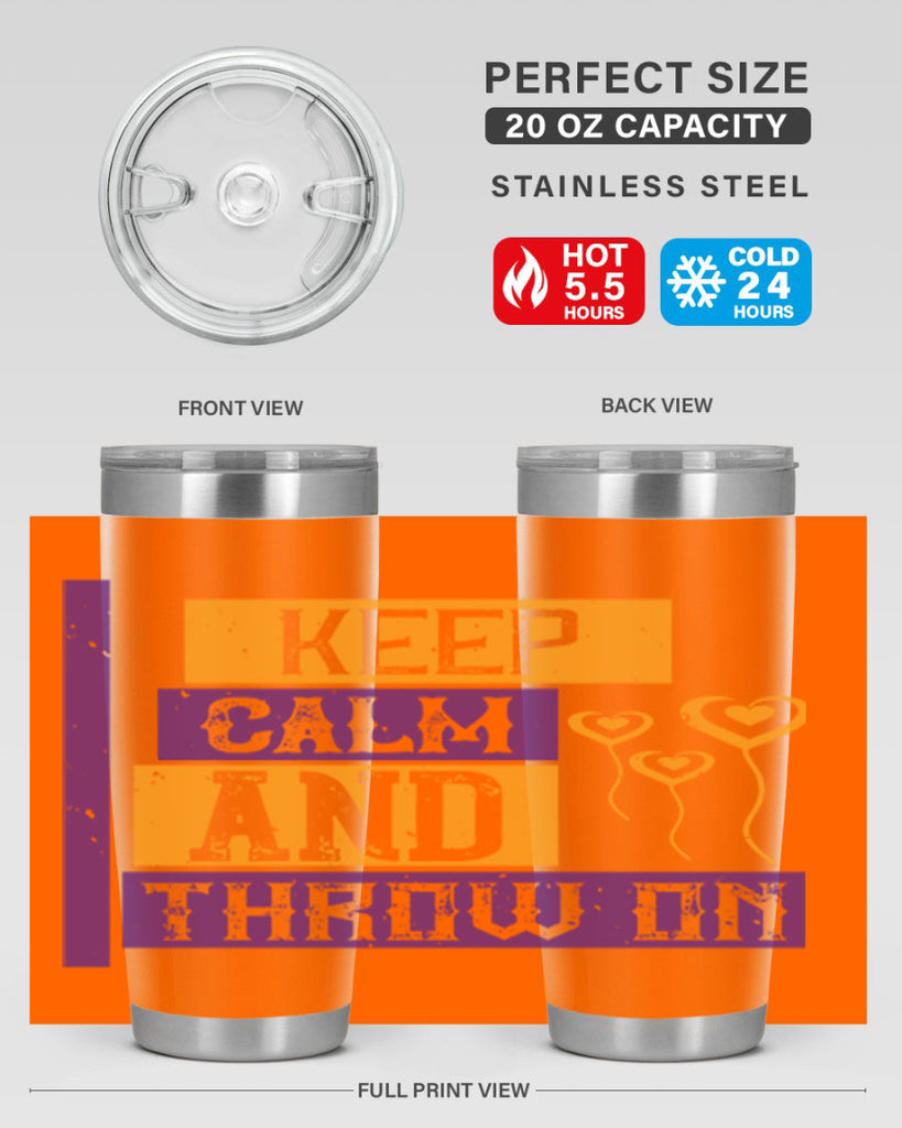 keep calm and throw on 55#- mardi gras- Tumbler