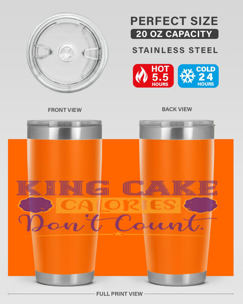king cake calories dont count 54#- mardi gras- Tumbler