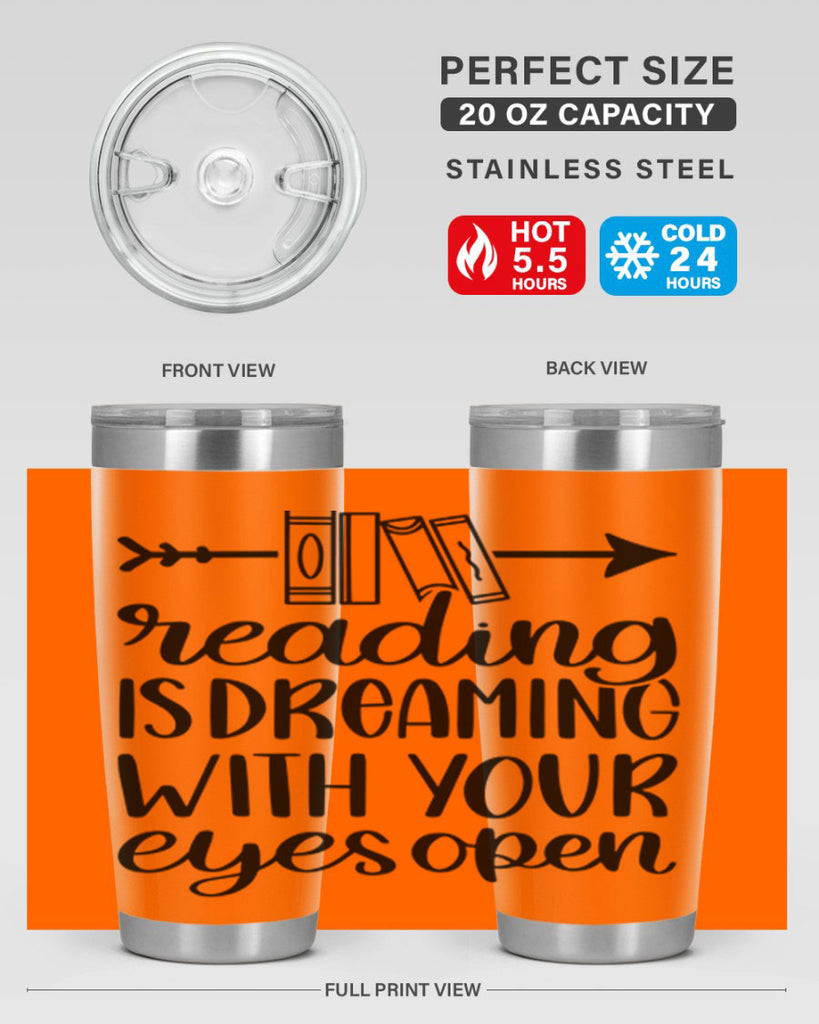 reading is dreaming with your eyes open 31#- reading- Tumbler