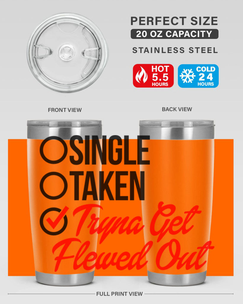 single taken tryna get flewed out 36#- black words phrases- Cotton Tank