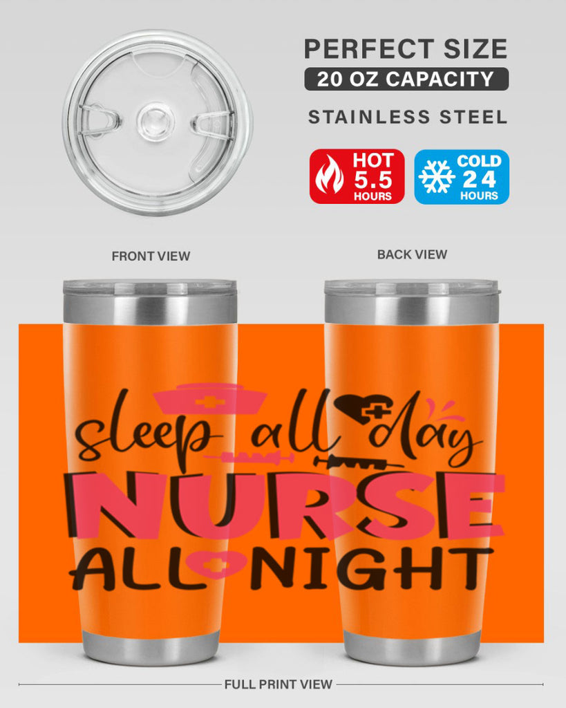 sleep all day nurse all night Style Style 35#- nurse- tumbler