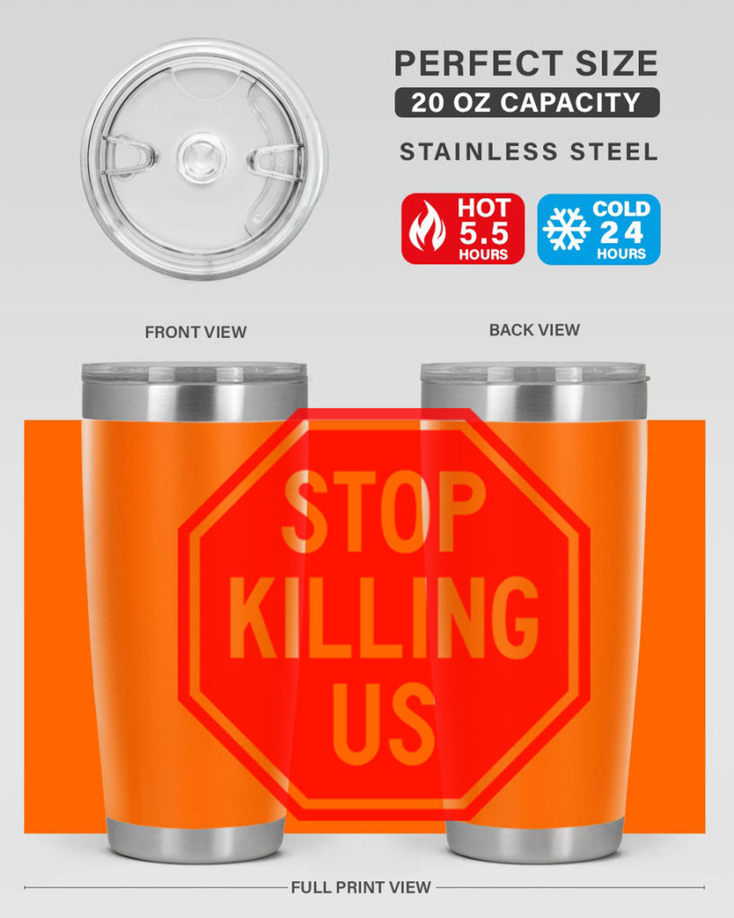 stop killing us 25#- black words phrases- Cotton Tank