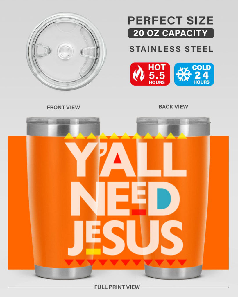 yall need jesus 4#- black words phrases- Cotton Tank