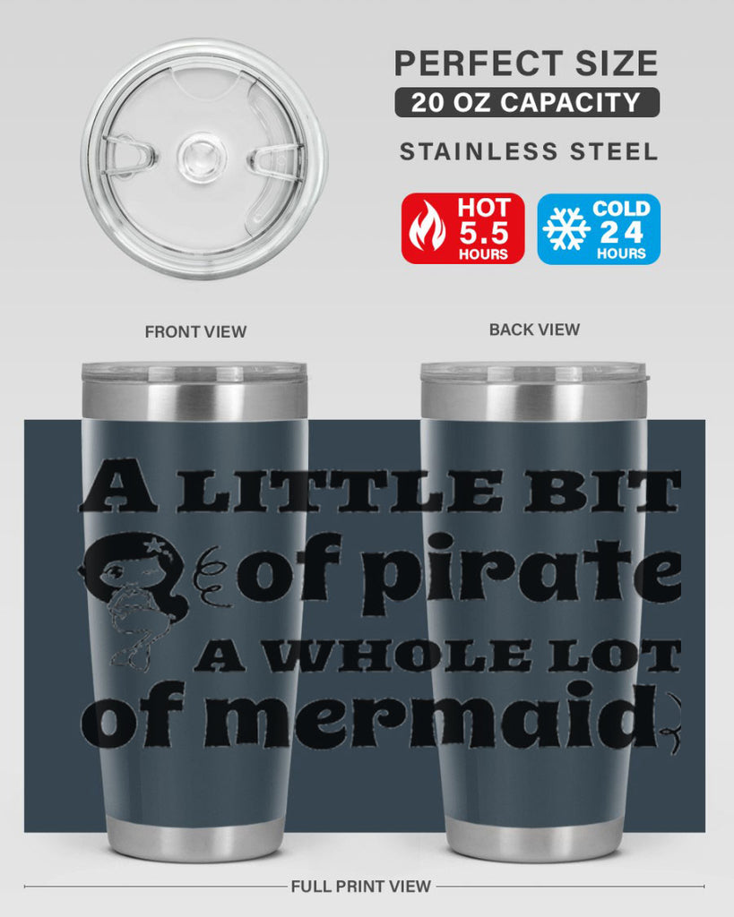 A little bit of pirate 10#- mermaid- Tumbler