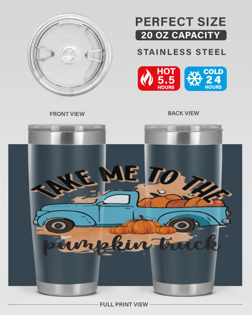 Fall Pumpkin Truck 128#- fall- Tumbler