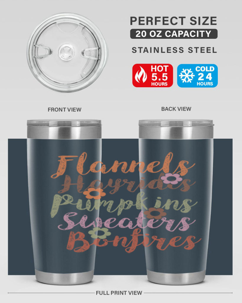 Flannels Hayrides Pumpkins Sweaters Bonfires 185#- fall- Tumbler