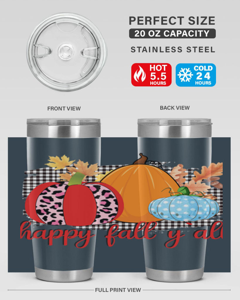 Happy Fall Yall Leopard 229#- fall- Tumbler