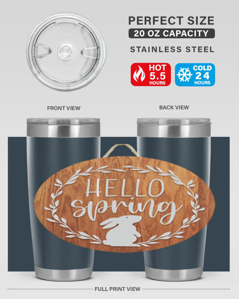 Hello Spring Bunny Wreath Mockup191#- spring- Tumbler