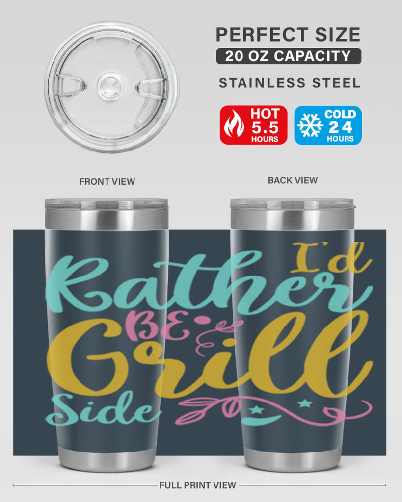 ID RATHER BE GRILL SIDE Style 62#- summer- Tumbler