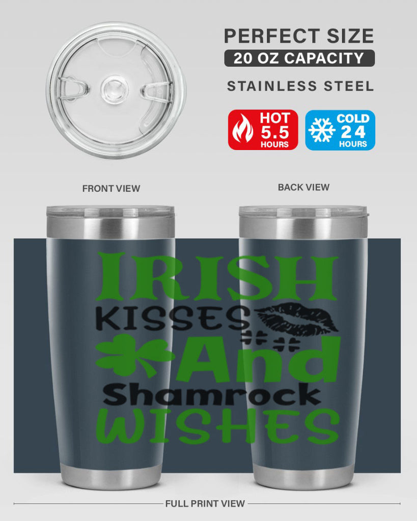 Irish Kisses And Shamrock Wishes Style 156#- St Patricks Day- Tumbler