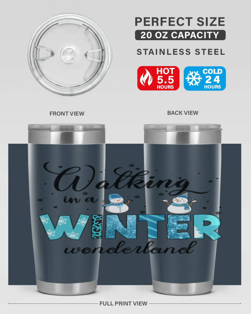 Walking in a winter wonderland 443#- winter- Tumbler