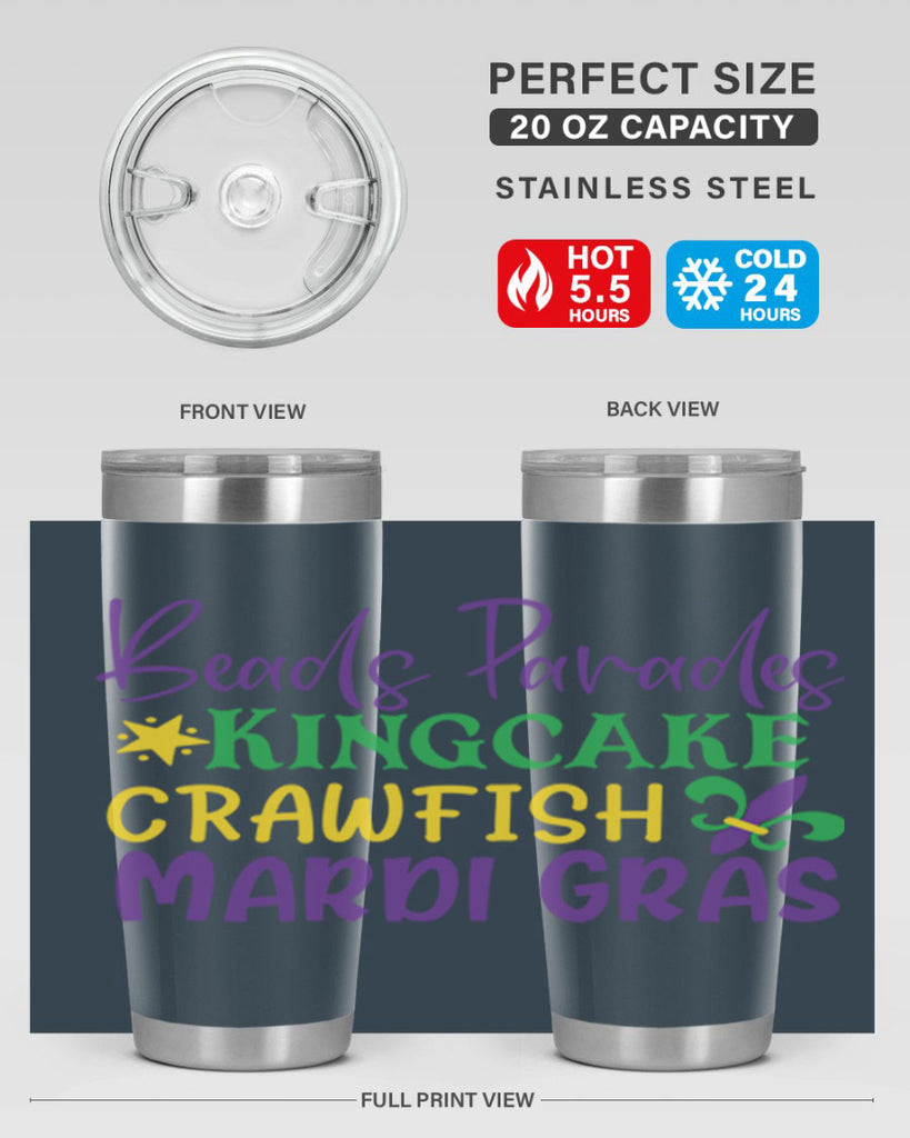 beads parades kingcake crawfish mardi gras 85#- mardi gras- Tumbler