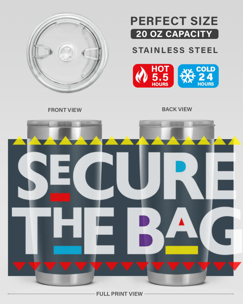 secure the bag 39#- black words phrases- Cotton Tank