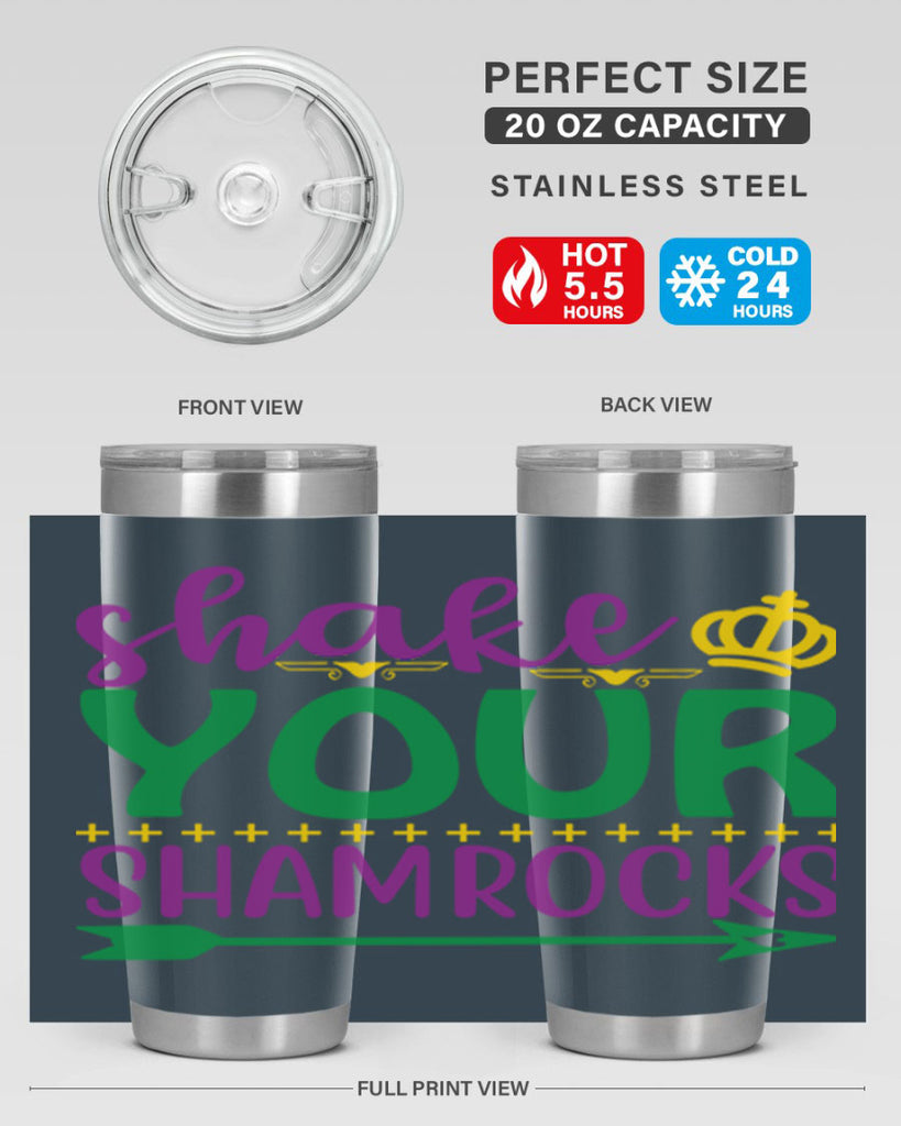 shake your shamrocks 2#- mardi gras- Tumbler