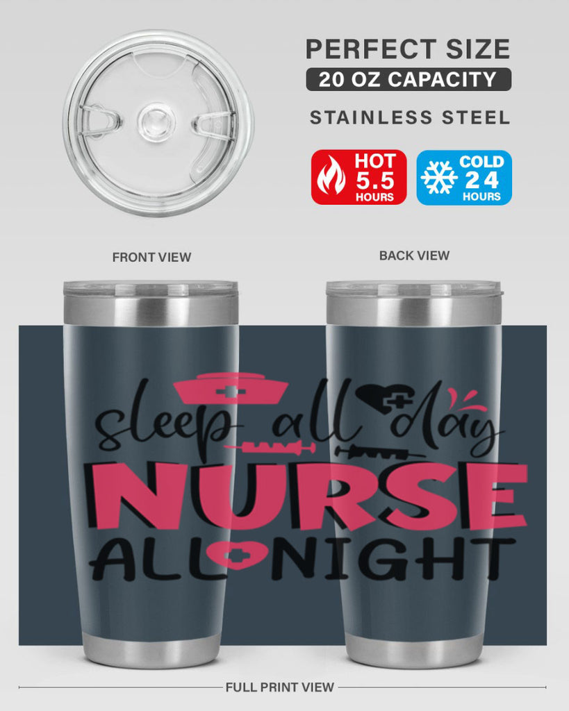 sleep all day nurse all night Style Style 35#- nurse- tumbler