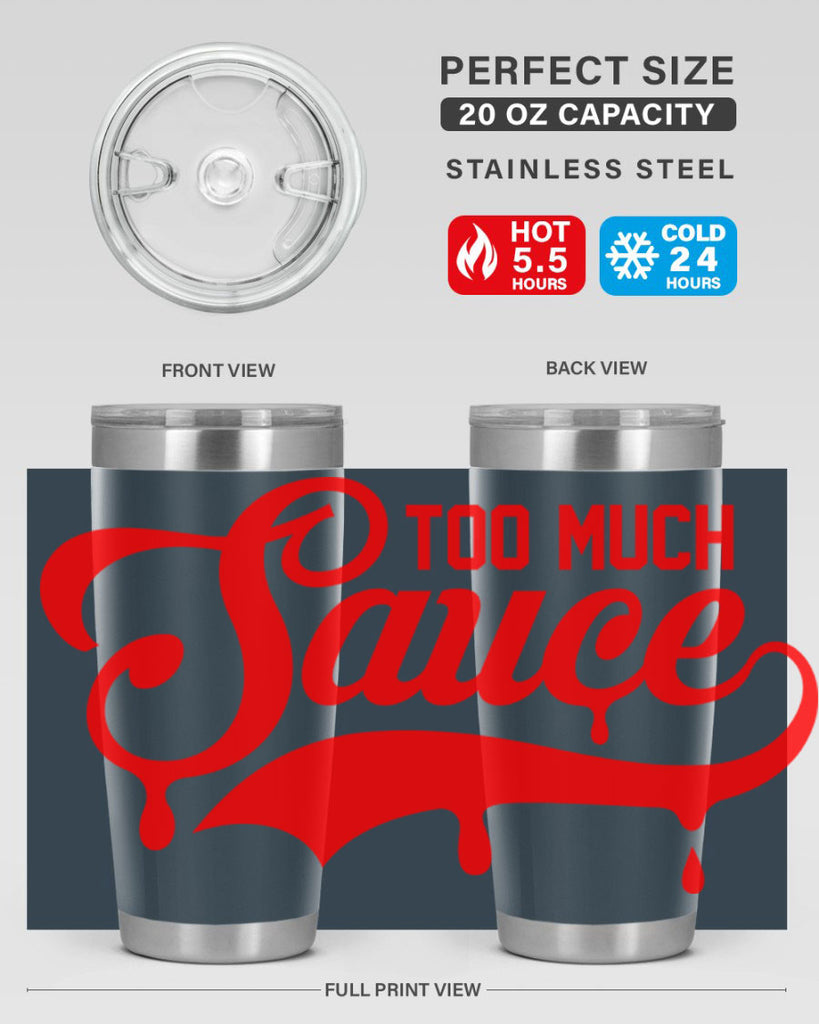 too much sauce 18#- black words phrases- Cotton Tank