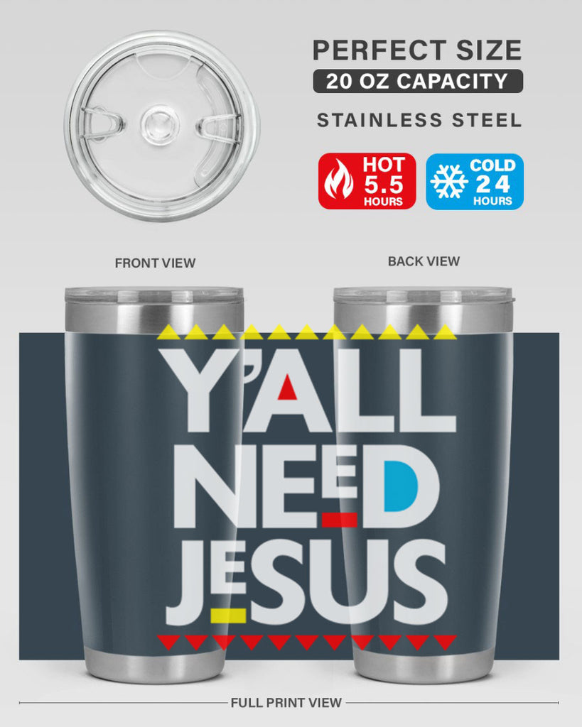 yall need jesus 4#- black words phrases- Cotton Tank