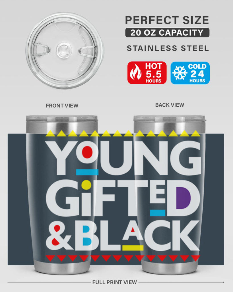 young gifted and black 2#- black words phrases- Cotton Tank