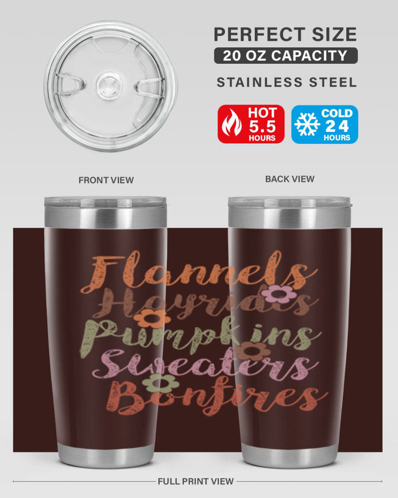 Flannels Hayrides Pumpkins Sweaters Bonfires 185#- fall- Tumbler