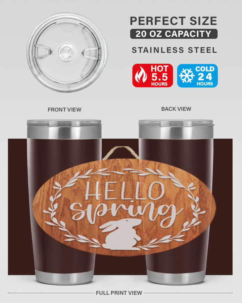 Hello Spring Bunny Wreath Mockup191#- spring- Tumbler