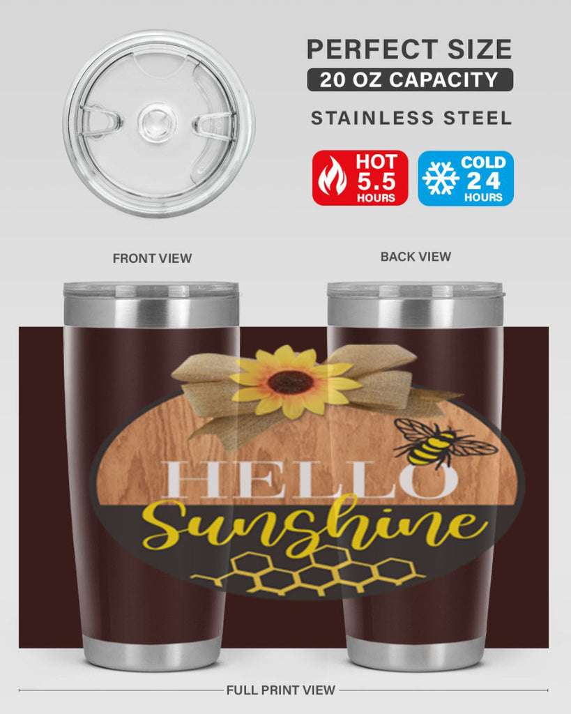 Hello Sunshine and bee Mockup215#- spring- Tumbler