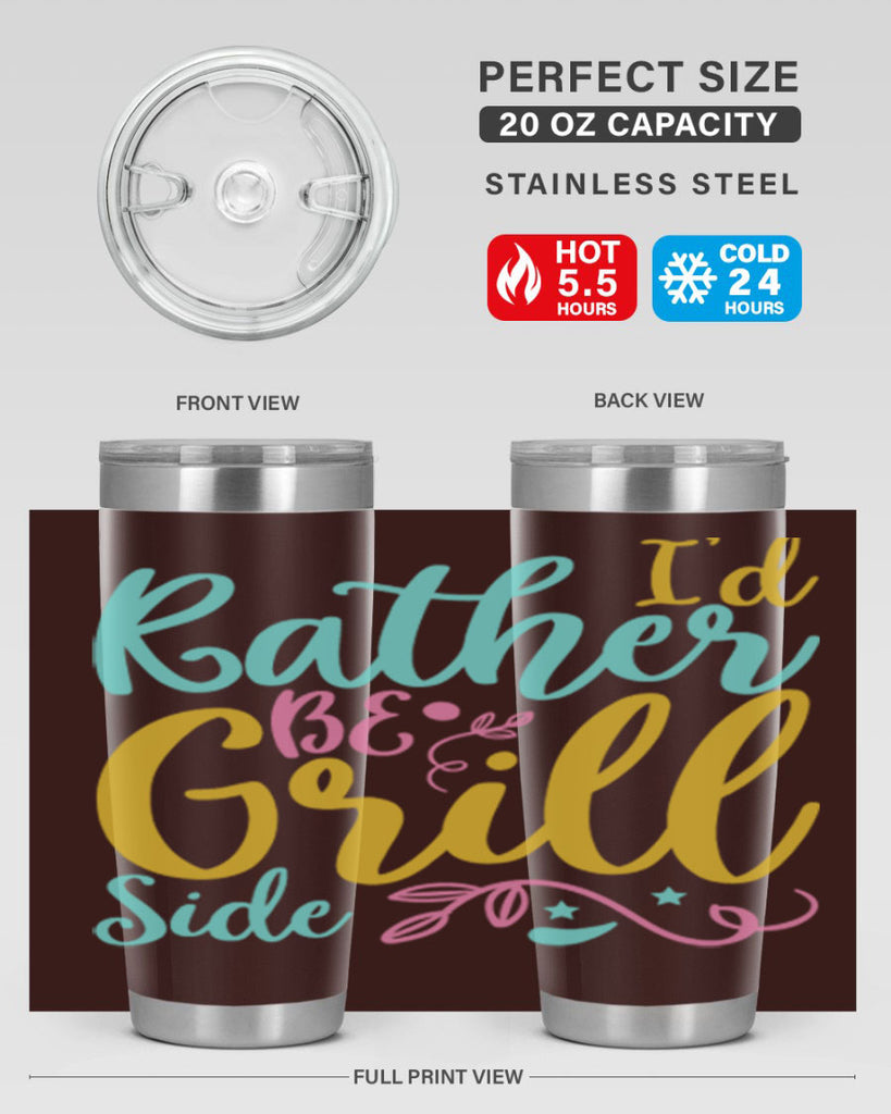 ID RATHER BE GRILL SIDE Style 62#- summer- Tumbler