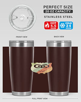 Owl Retro Style Vintage A TurtleRabbit 15#- owl- Tumblers