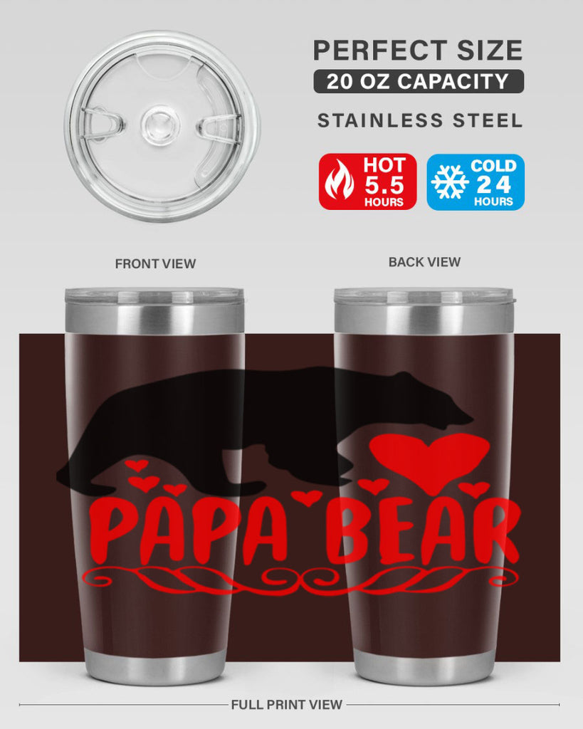 Papa bear 22#- grandpa - papa- Tumbler