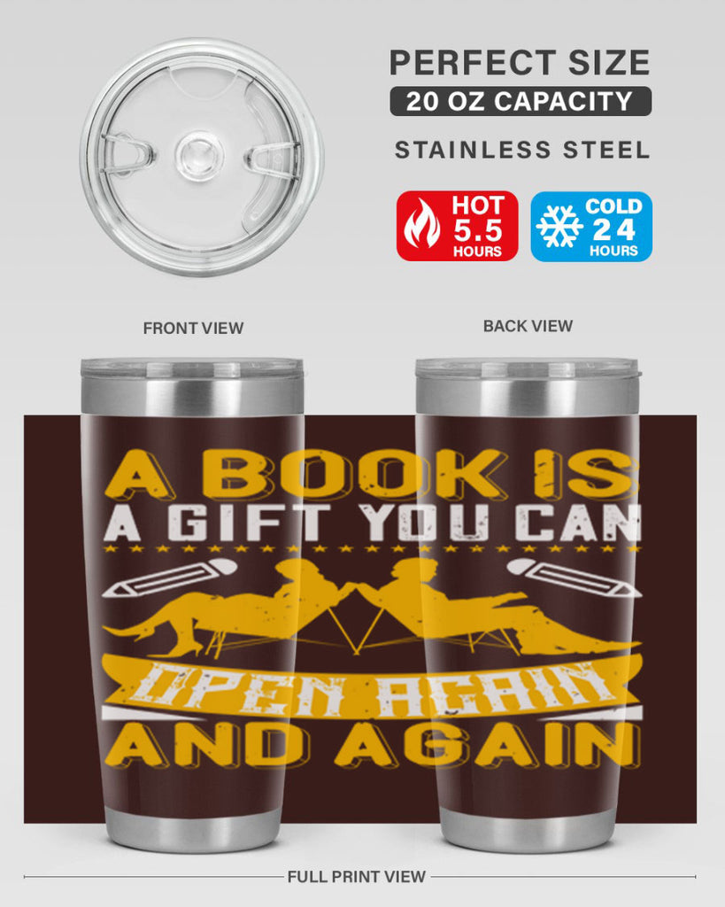 a book is a gift you can open again and again 80#- reading- Tumbler