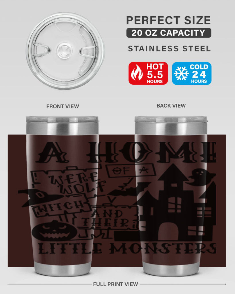 a home of a were wolf witch and their little monsters 96#- halloween- Tumbler
