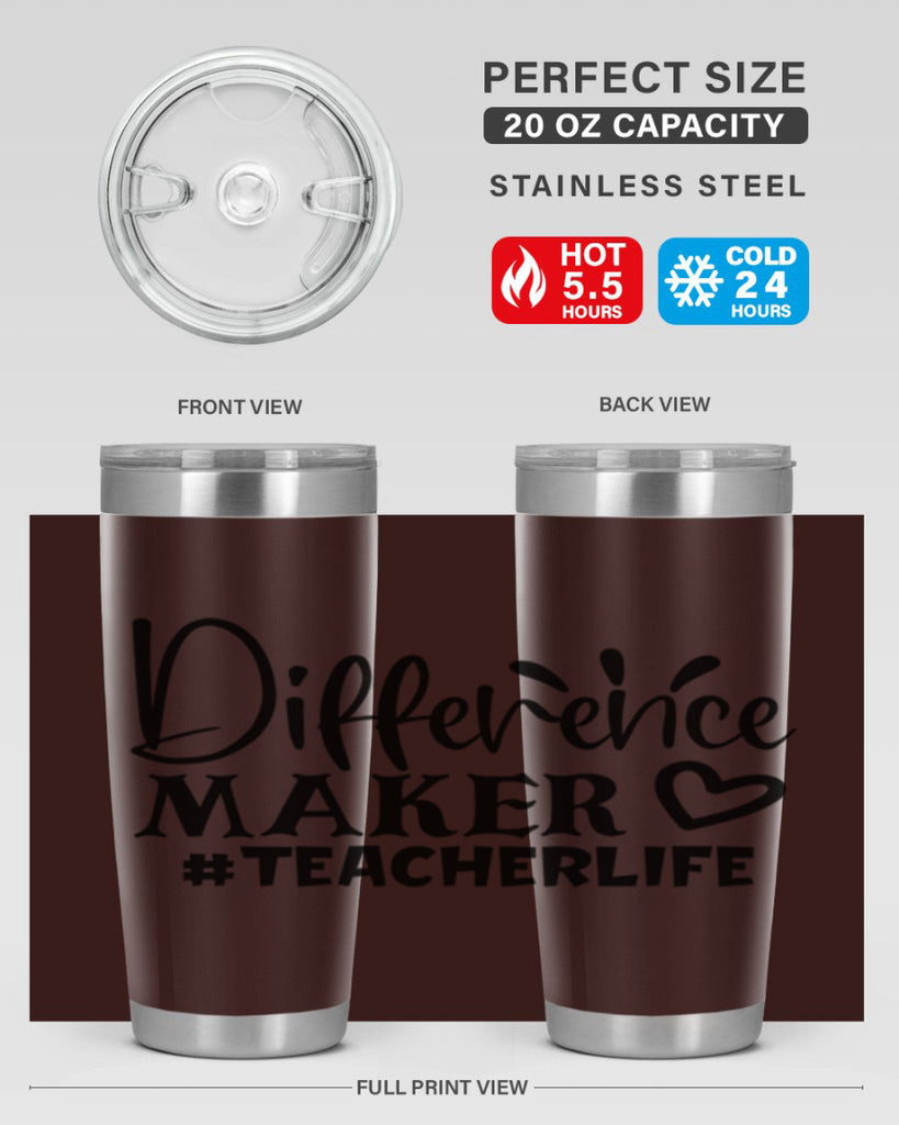 difference maker teacherlife Style 185#- teacher- tumbler