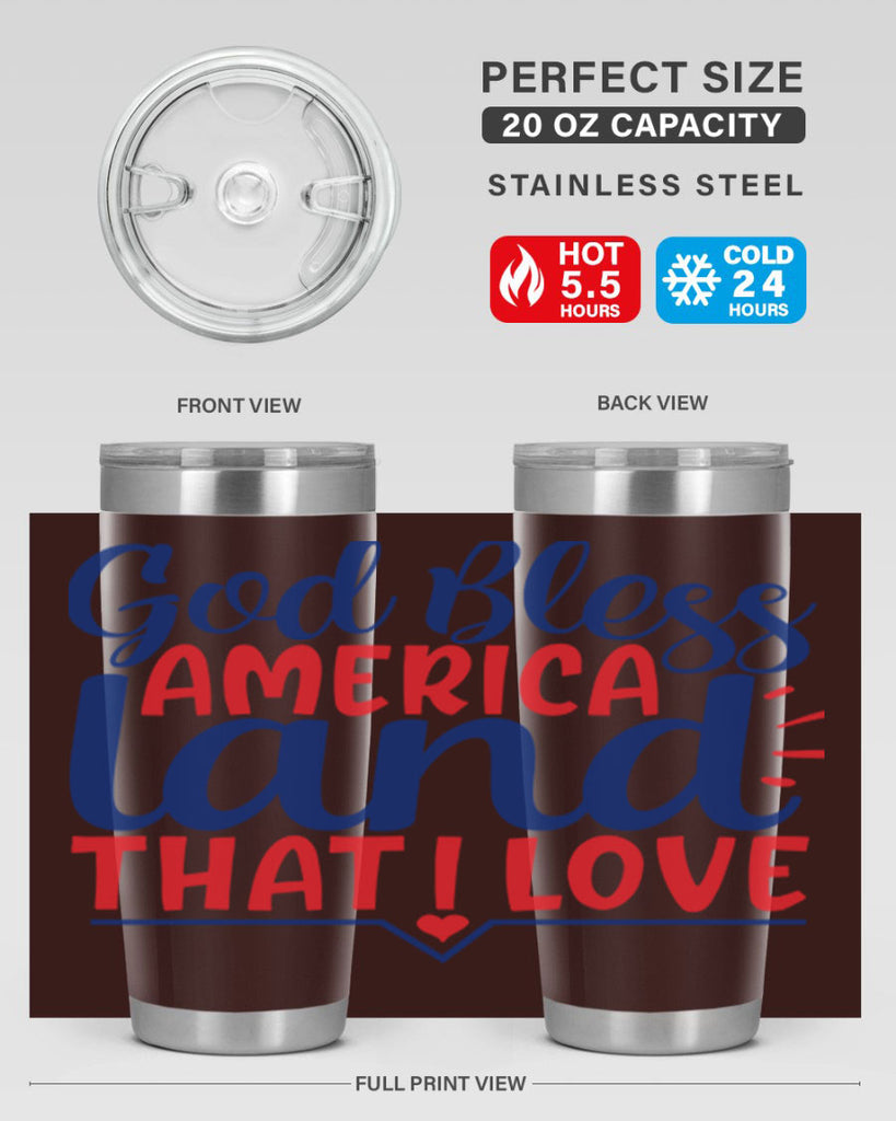 god bless america land that i love Style 54#- Fourt Of July- Tumbler
