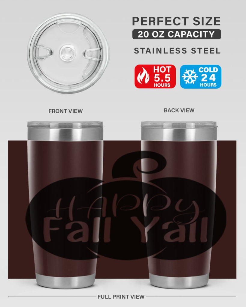 happy fall yall 235#- fall- Tumbler