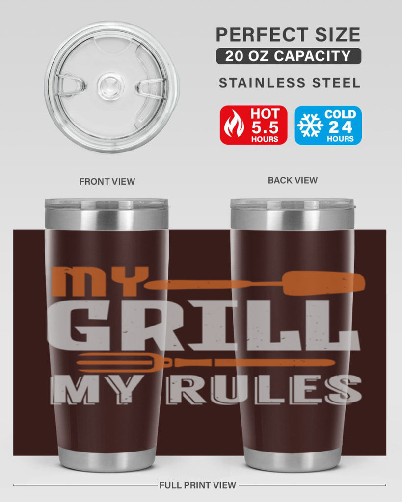 my grill my rules 20#- bbq- Tumbler