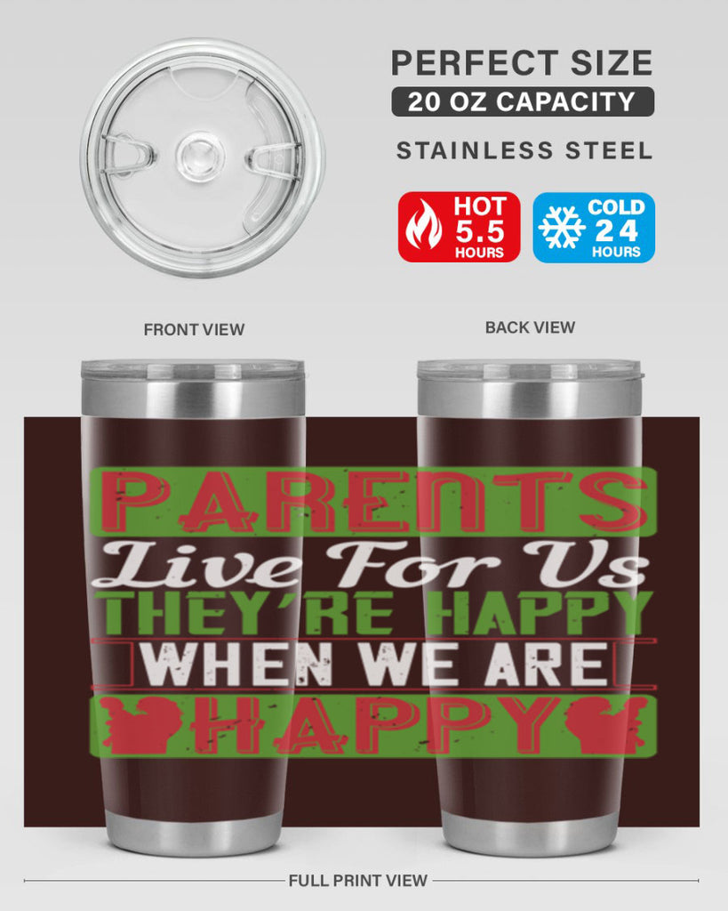 parents live for us they’re happy when we are happy 25#- Parents Day- Tumbler