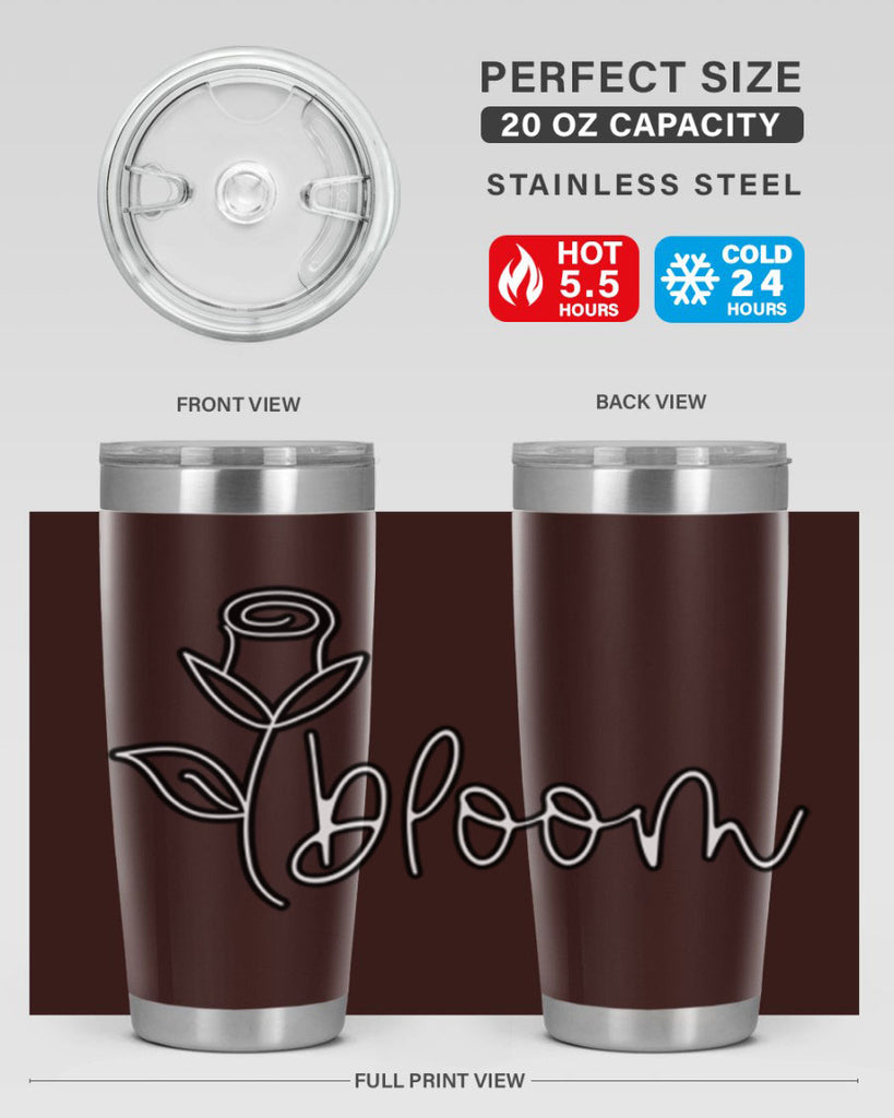 rosebud bloom outline399#- spring- Tumbler