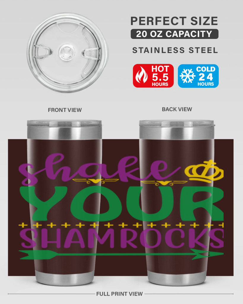 shake your shamrocks 2#- mardi gras- Tumbler
