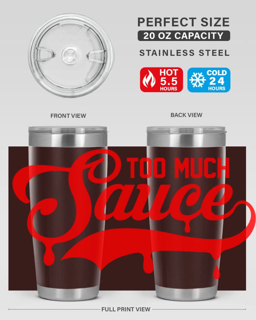 too much sauce 18#- black words phrases- Cotton Tank