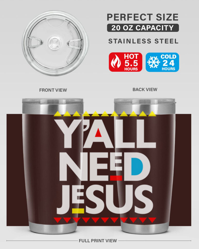 yall need jesus 4#- black words phrases- Cotton Tank