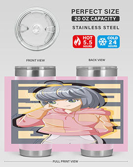 Cute and cool girl with jacket 80#- anime- Tumbler