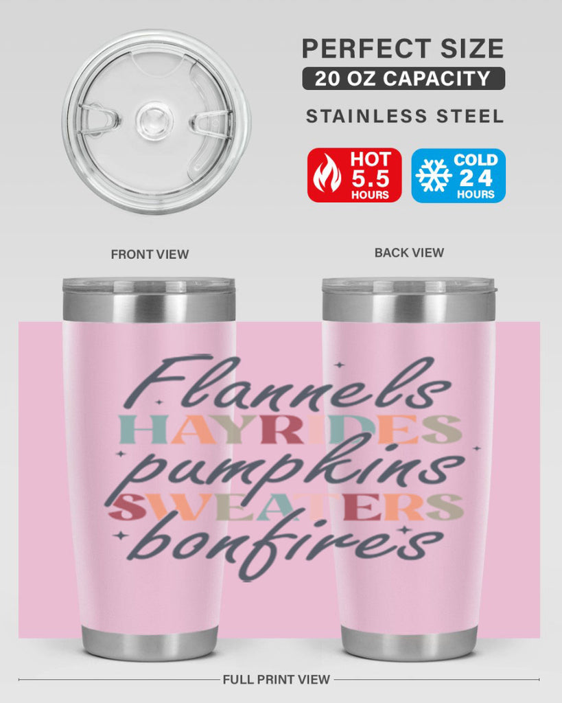 Flannels Hayrides Pumpkins Sweaters Bonfires 184#- fall- Tumbler