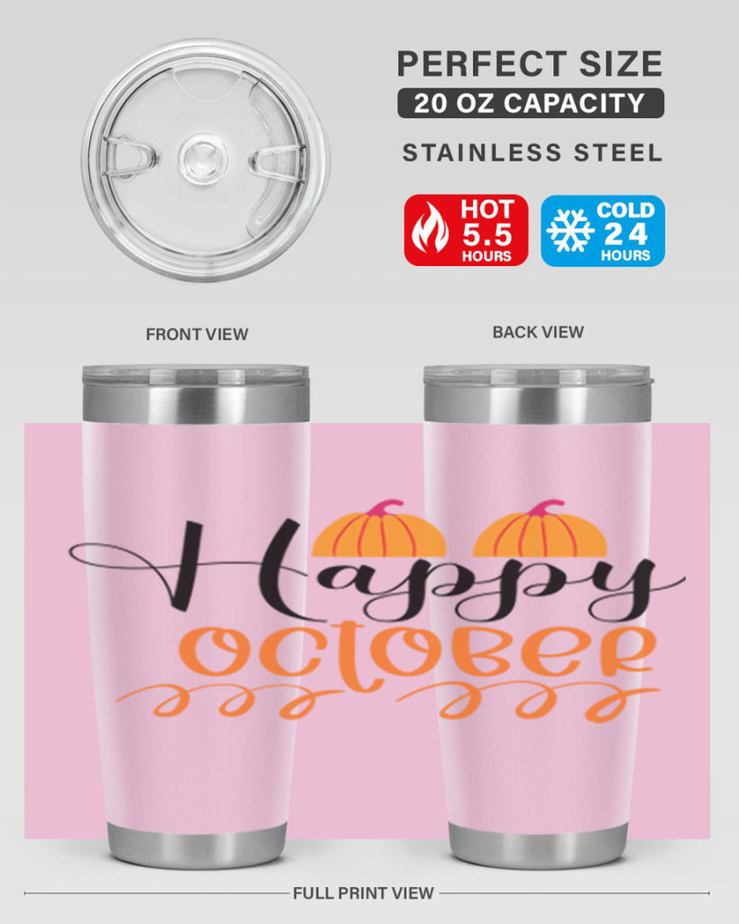 Happy October 238#- fall- Tumbler