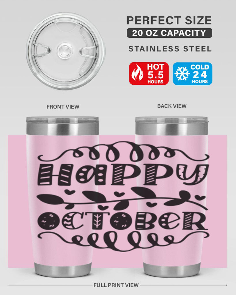 Happy October 239#- fall- Tumbler