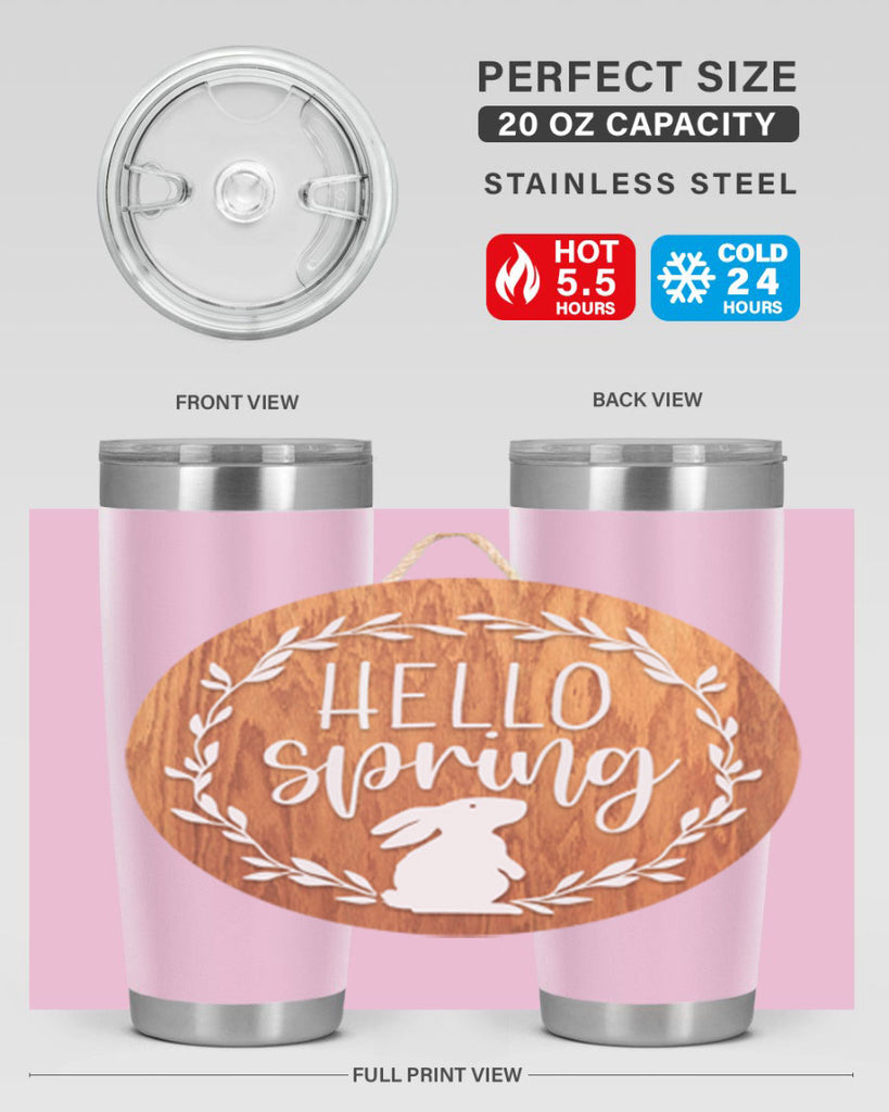 Hello Spring Bunny Wreath Mockup191#- spring- Tumbler