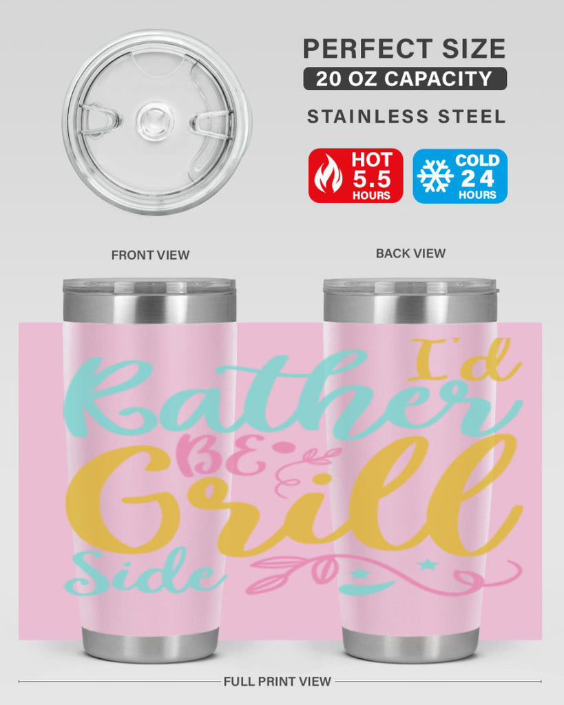 ID RATHER BE GRILL SIDE Style 62#- summer- Tumbler