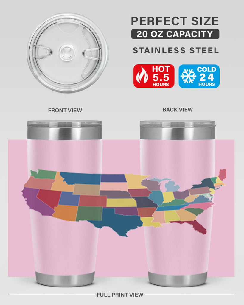 Separate Color Map Style 73#- Fourt Of July- Tumbler